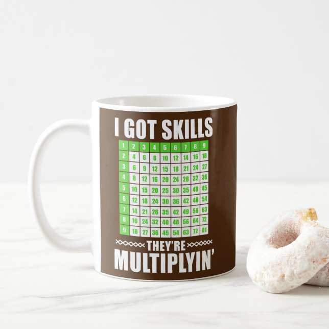 Taza De Café Tengo habilidades que están multiplicando la graci (Con donut)