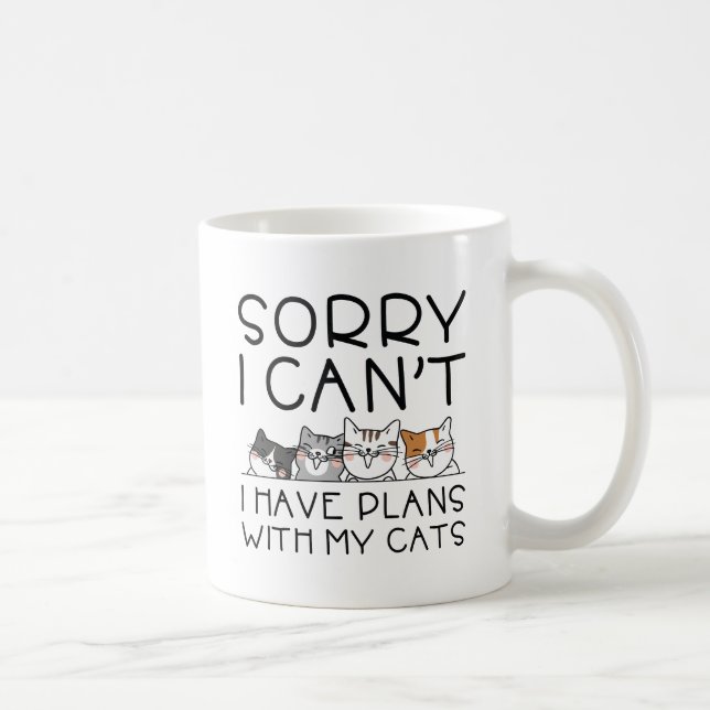 Taza De Café Tengo Planes Con Mis Gatos (Derecha)
