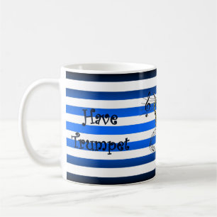 Taza De Café Tengo Trumpet ~ Viajará ~ Rayas musicales ~