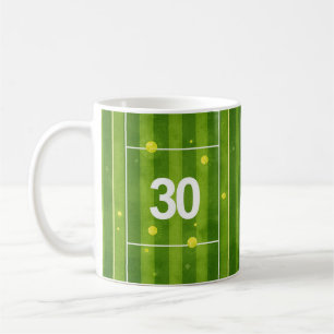Taza De Café Tenis cumpleaños 30 con pelotas en la cancha