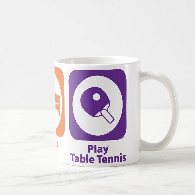 Taza De Café Tenis de mesa de Eat Sleep Play (Derecha)