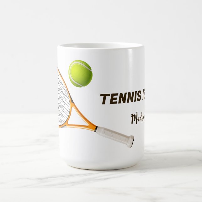 Taza De Café Tenis de texto personalizado (Centro)