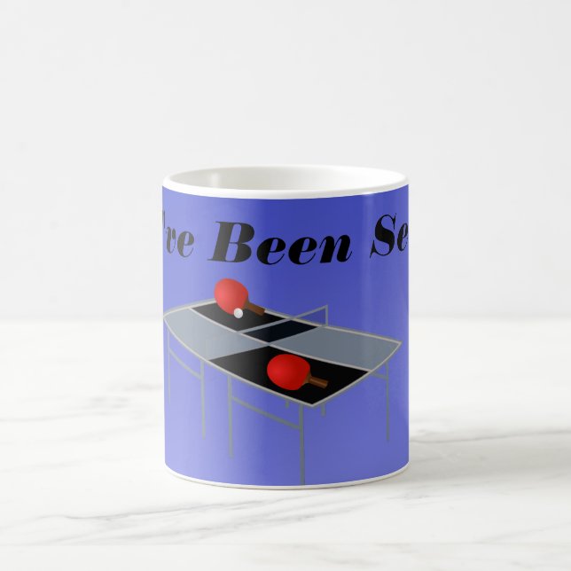 Taza De Café Tenis divertida de mesa azul, (Centro)