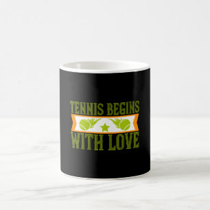 Taza De Café Tenis - El Tenis Comienza Con Amor