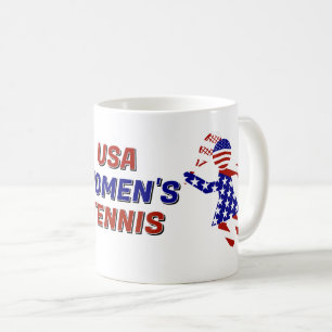 Taza De Café Tenis Femenino Patriótico de EE. UU.