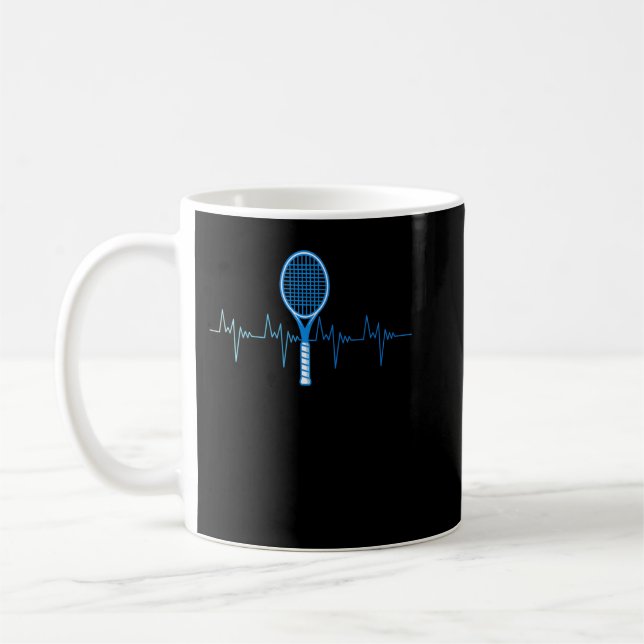 Taza De Café Tenis Love Tennis Heartbeat Jugador de Tenis (Izquierda)