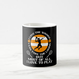 Taza De Café Tenis - Me Encanta Ganar Me Encanta Jugar
