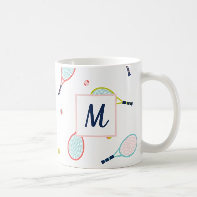Taza De Café Tenis Monogramado Deporte Personalizado (Derecha)