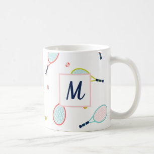 Taza De Café Tenis Monogrammed Sports Personalizado
