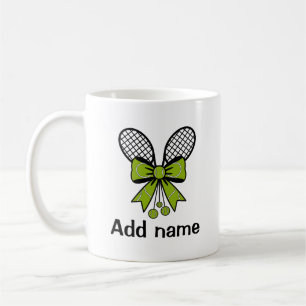 Taza De Café Tenis personalizado para niñas con raquetas de arc