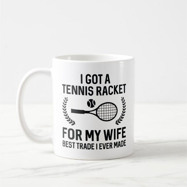 Taza De Café Tenis Racket Para Mi Esposa (Izquierda)