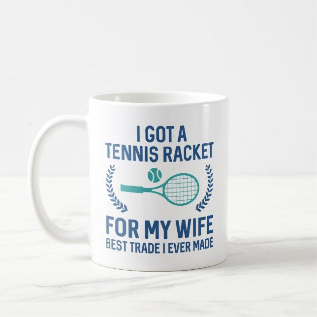 Taza De Café Tenis Racket Para Mi Esposa (Izquierda)