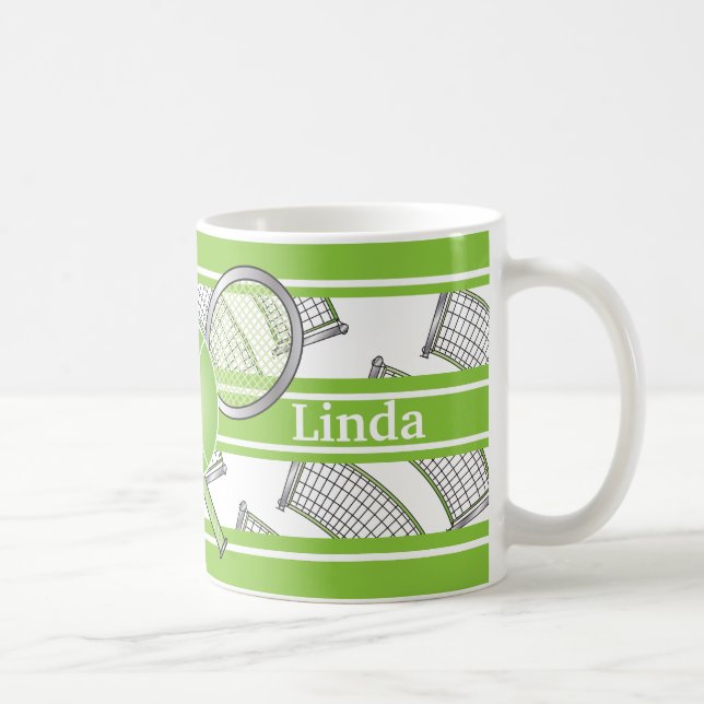Taza De Café Tenis verde personalizado (Derecha)