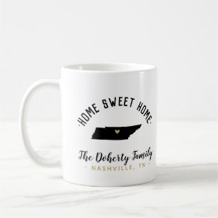 Taza De Café Tennessee Hogar Dulce Familia Monograma Mug
