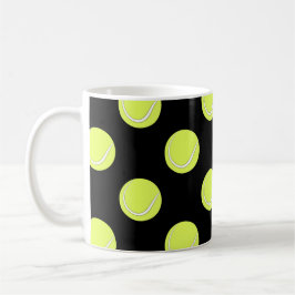 Taza De Café Tennis Balls Patrón sin inconvenientes en el fondo