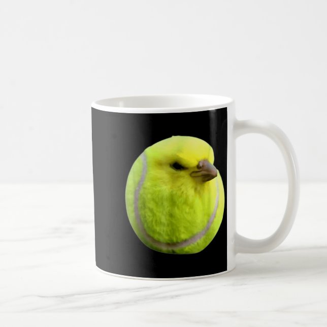 Taza De Café Tennis Bird Meme Round Budgie Tennis Ball  (Derecha)