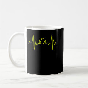 Taza De Café Tennis Heartbeat- Me encanta el regalo de los afic