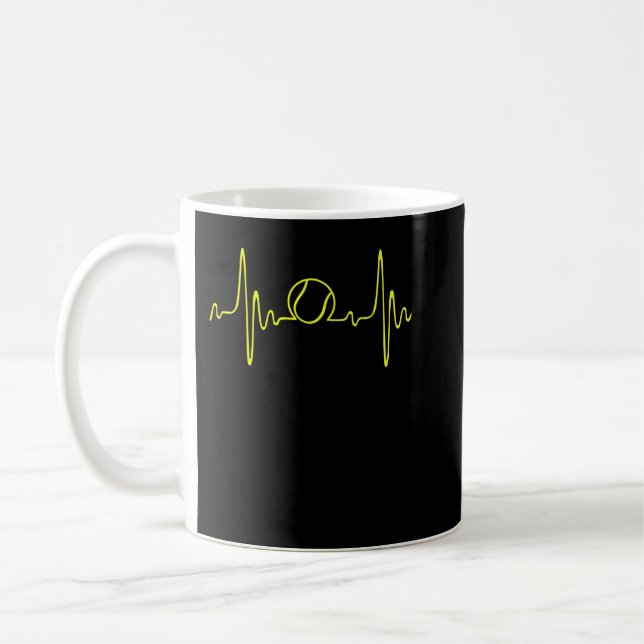 Taza De Café Tennis Heartbeat- Me encanta el regalo de los afic (Izquierda)