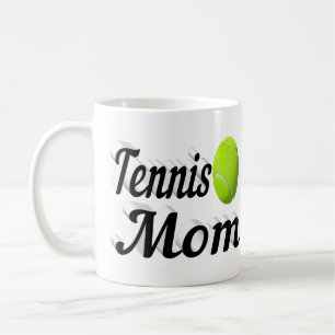 Taza De Café Tennis Mom mitad texto Coffee Mug