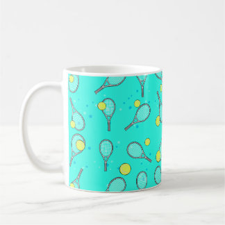 Taza De Café Tennis Seamless Pattern - Racket & Ball 
