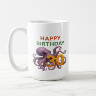 Taza De Café Tentacle Tentacle Twist: 30 cumpleaños de pulpo