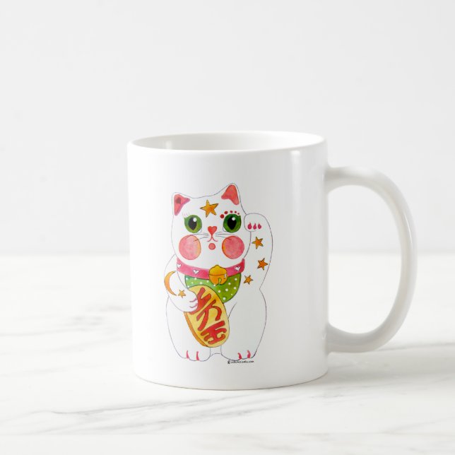 Taza De Café Tentar el gato Maneki Neko (Derecha)