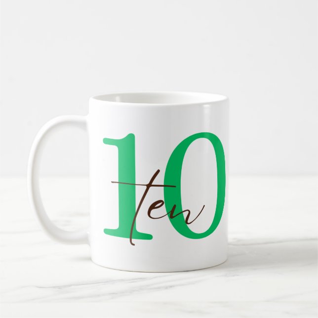 Taza De Café Tenth Year with Personalization (Izquierda)