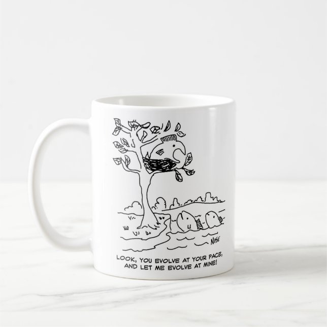 Taza De Café Teoría de la evolución. Pescado en un nido (Izquierda)
