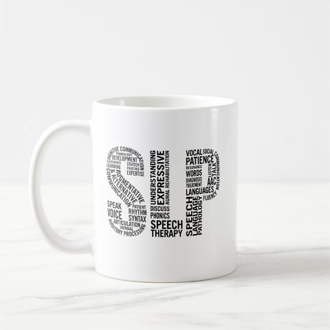 Taza De Café Terapeuta de discurso SLP (Izquierda)