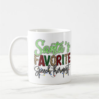 Taza De Café Terapeuta del habla favorito de Santa personalizad