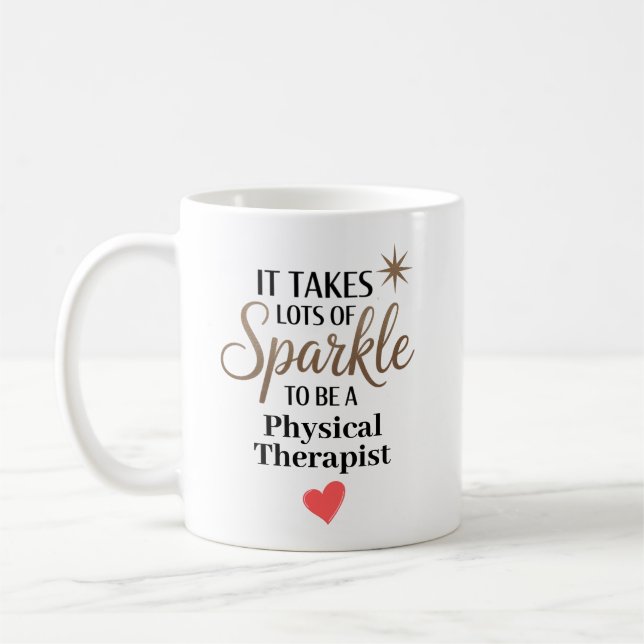 Taza De Café Terapeuta físico con brillo personalizado (Izquierda)