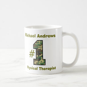 Taza De Café Terapeuta físico V5q del número uno