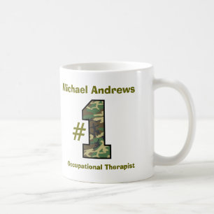 Taza De Café Terapeuta profesional V56 del número uno