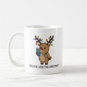 Taza De Café Terapeuta Respiratorio Reno Inhalador de Navidad