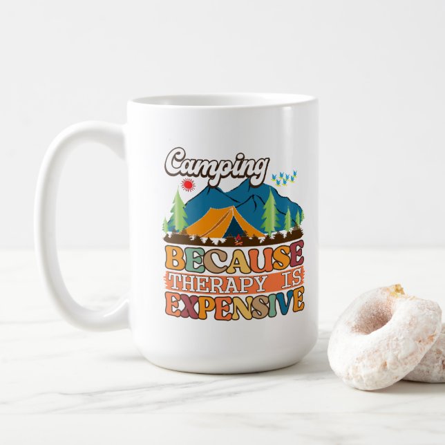 Taza De Café Terapia de camping (Con donut)