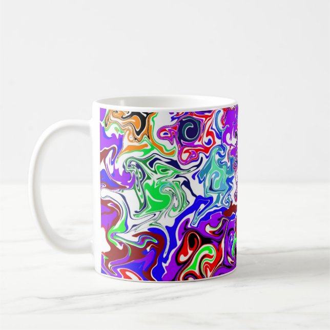 Taza De Café Terapia de color Fluid Art Swirls (Izquierda)