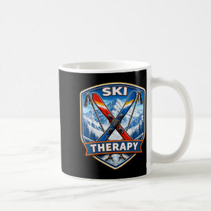 Taza De Café Terapia de esquí amante del esquí esquiador divert
