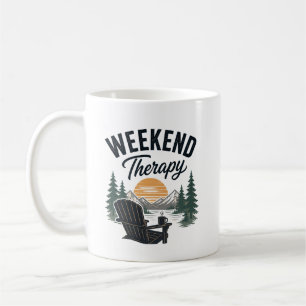Taza De Café Terapia de Fin de Semana Atardecer de Montaña Natu