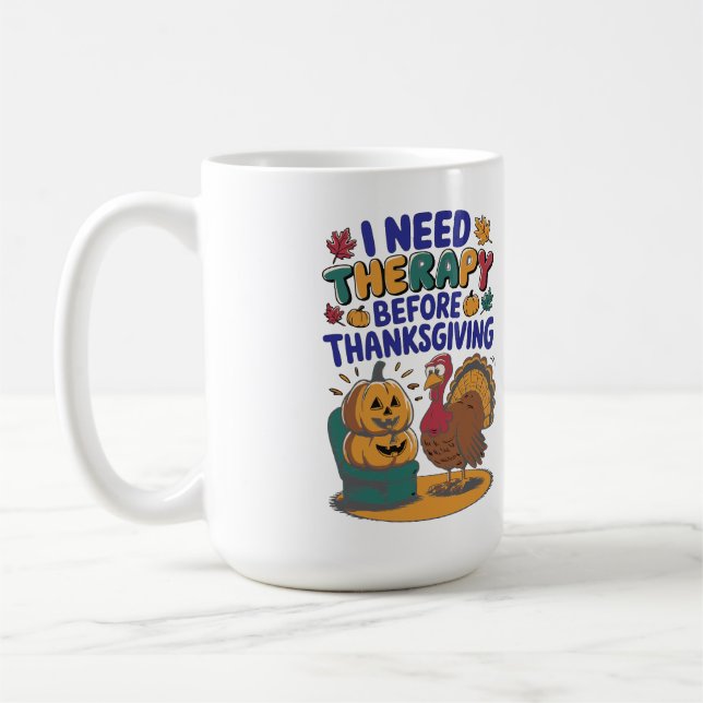 Taza De Café Terapia de Pavo Retro  (Izquierda)