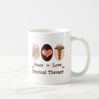 Taza De Café Terapia física del amor de la paz