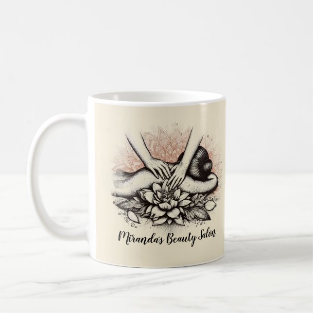 Taza De Café Terapia Masajista Manos Curadoras Energía Spa Well (Izquierda)