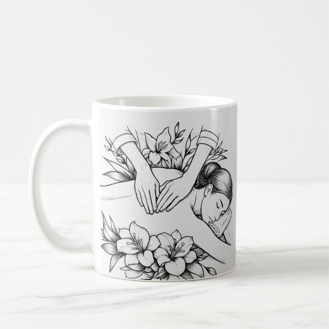 Taza De Café Terapia Masajista Manos Curadoras Energía Spa Well (Izquierda)