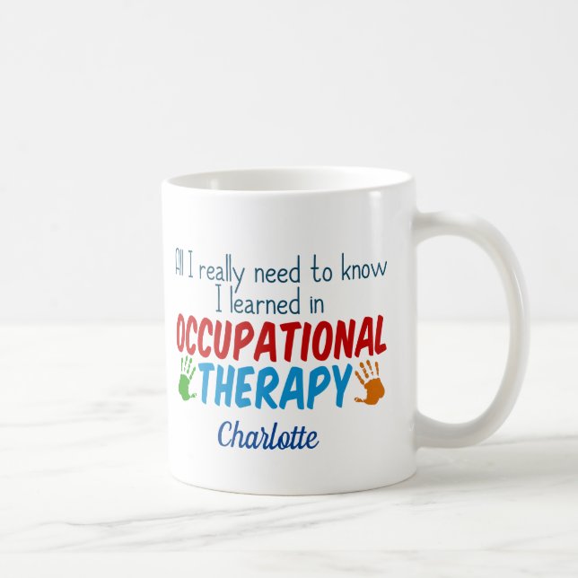Taza De Café Terapia ocupacional breve personalizada (Derecha)