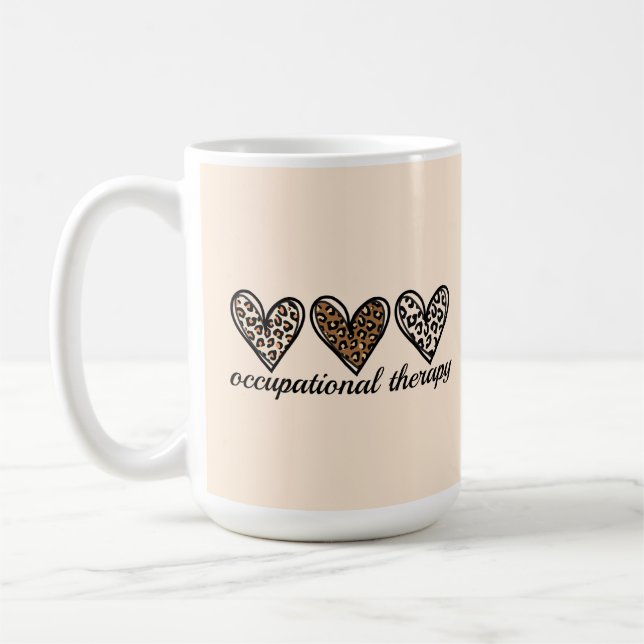Taza De Café Terapia Ocupacional Cheetach Print Corazón (Izquierda)