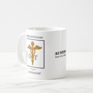 Taza De Café Terapia Ocupacional Graduación Oro Antiguo