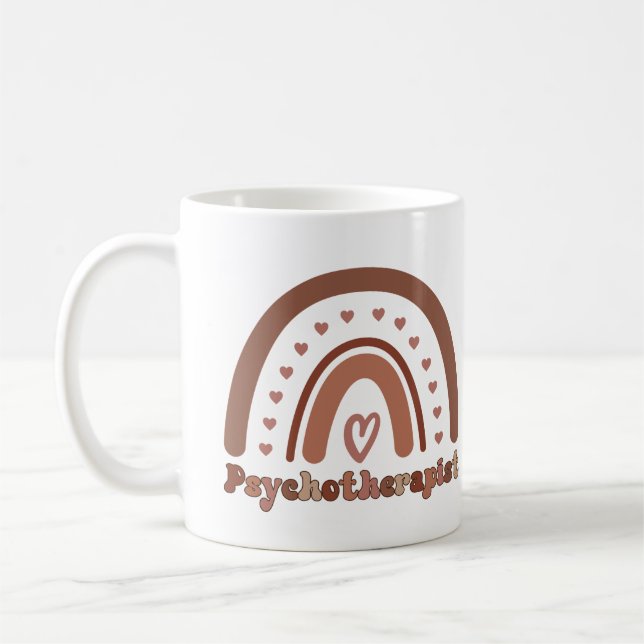 Taza De Café Terapia psicoterapeuta del arcoiris del Boho (Izquierda)
