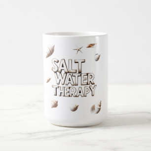 Taza De Café Terapia Saltwater Ocean Quote Diseño Playa de Vera