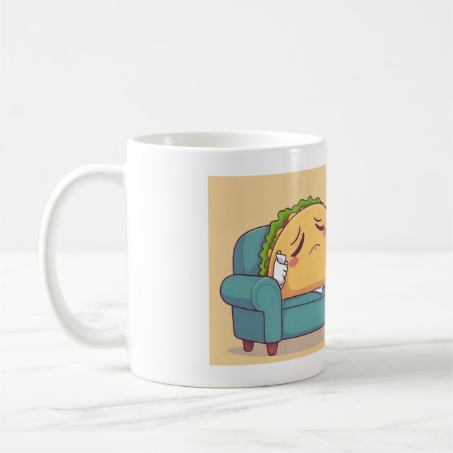 Taza De Café Terapia Taco Martes - Comida divertida Personaliza (Izquierda)