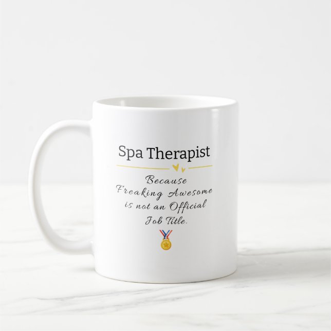 Taza De Café Terapia Terapia Freaking Awesome Job Title (Izquierda)