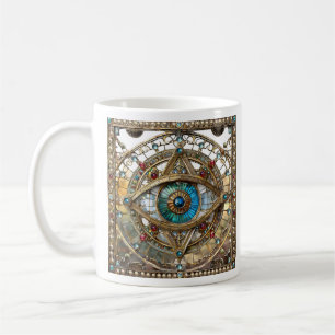 Taza De Café Tercer Ojo Vidrio de Ventana Adornado